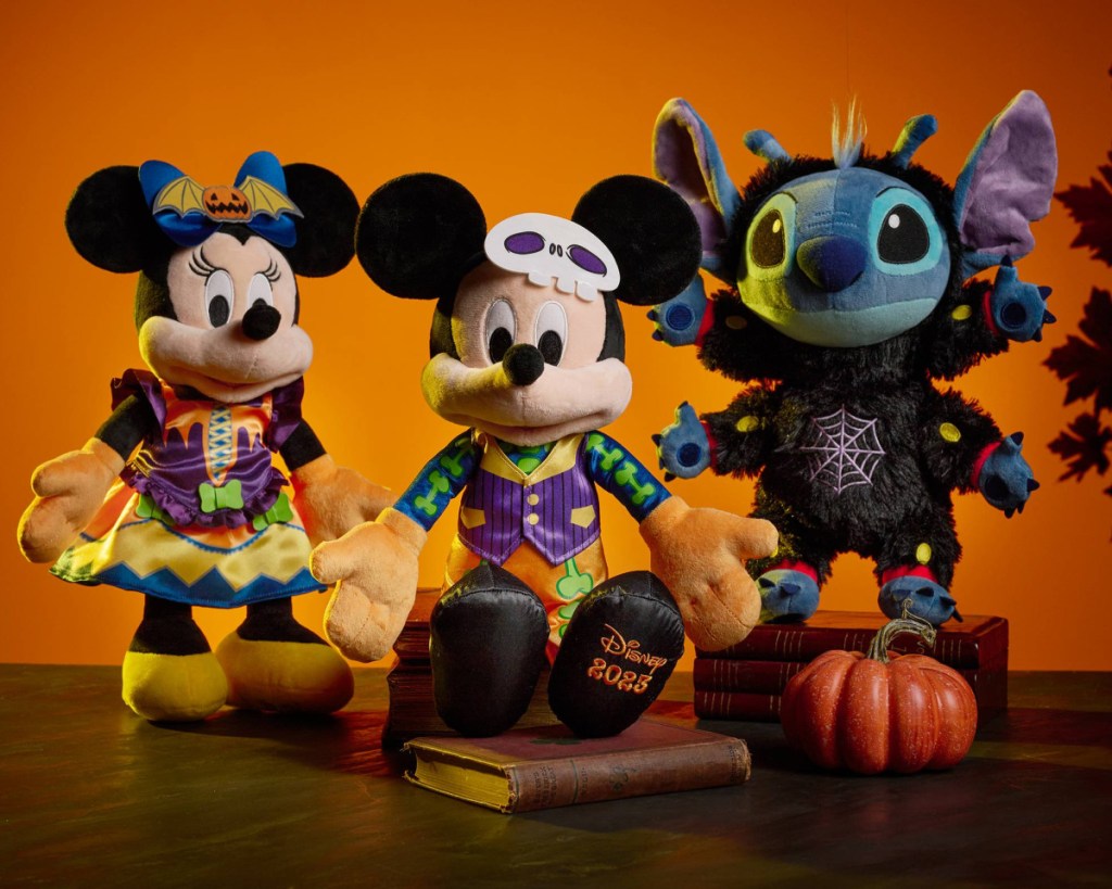 mickey minnie and stich halloween plushes