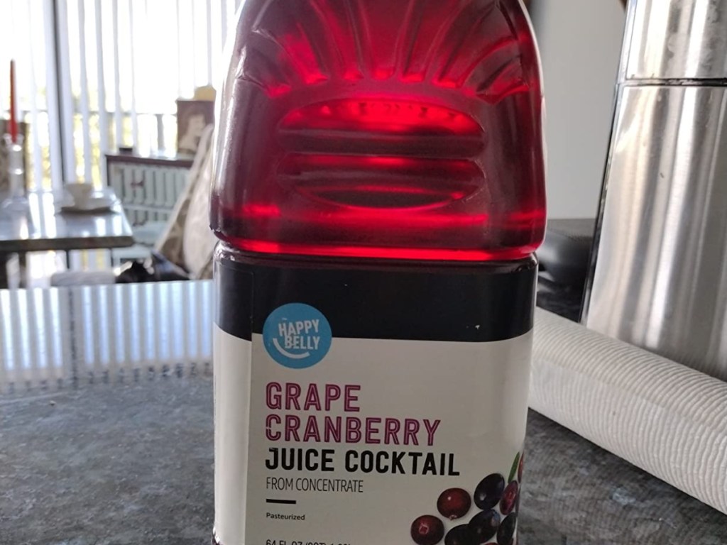 display of grapecanberrry juice