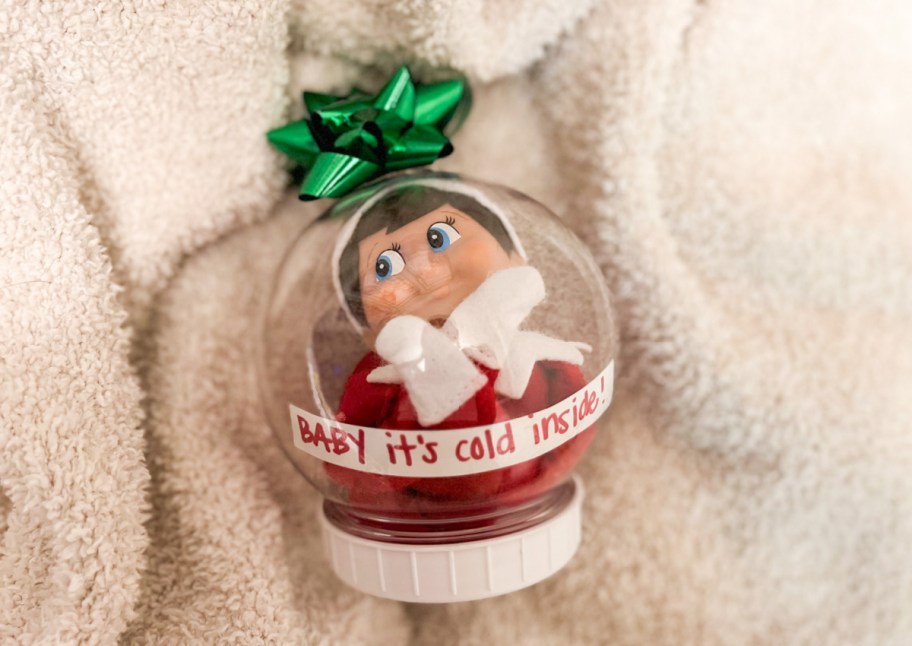 elf inside craft snow globe