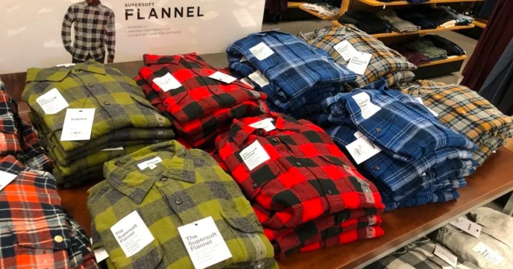 kohl's mens flannels on display