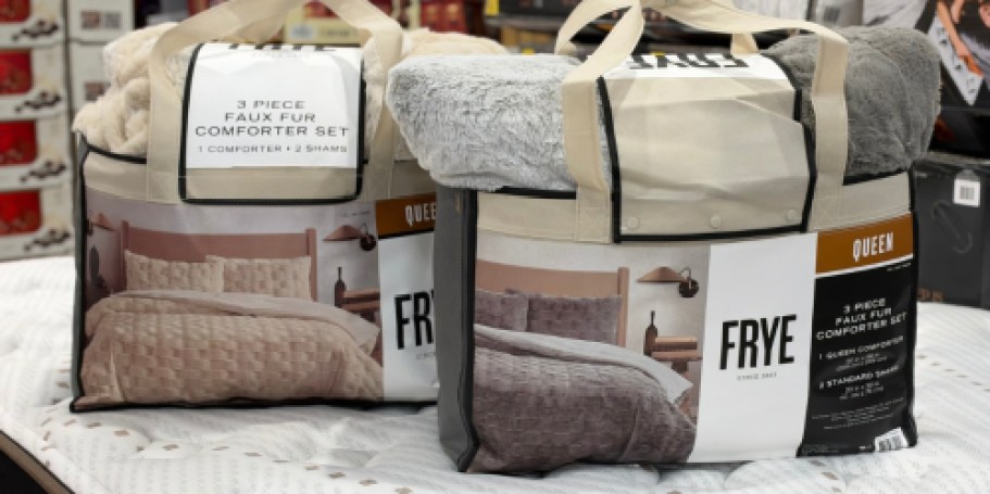 Cozy Frye Faux Fur Comforter Sets Available at Costco!