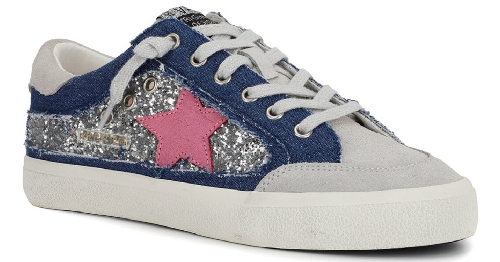 blue glitter star sneakers