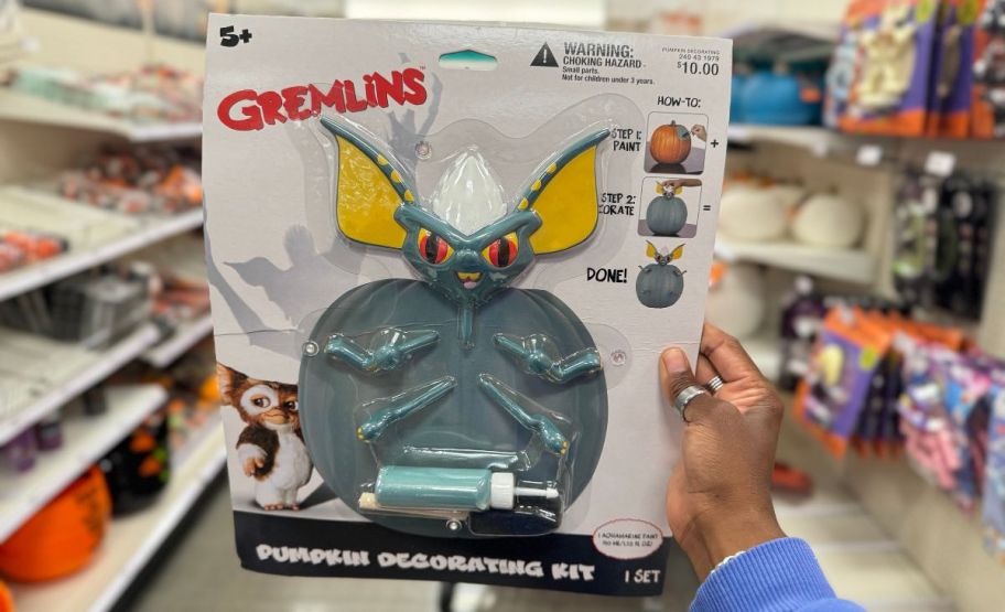 a gremlins no carve pumpkin decorating kit