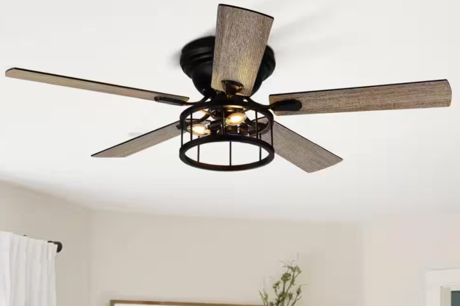 wood grain ceiling fan