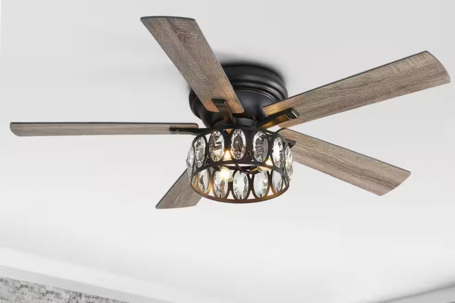 ceiling fan with crystal light