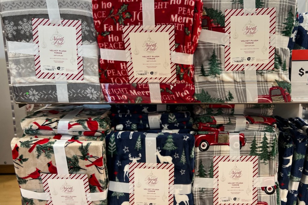 holiday throw blankets in store at jcpenney