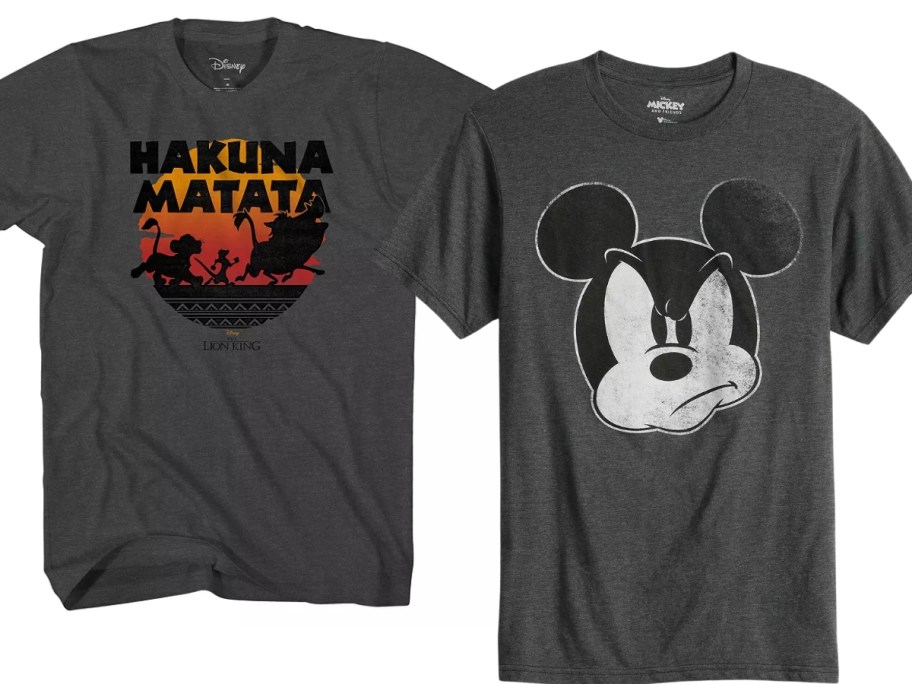 men's Disney tees - Hakuna Matata and Mad Mickey