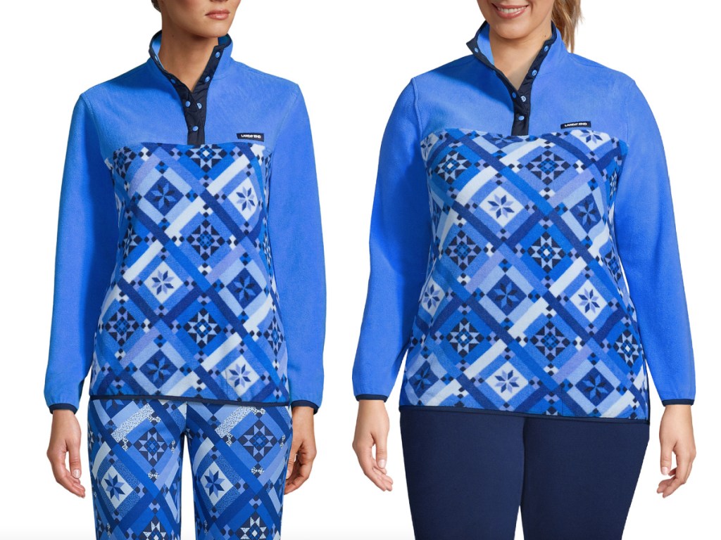 womens and plus blue patterned pullovers