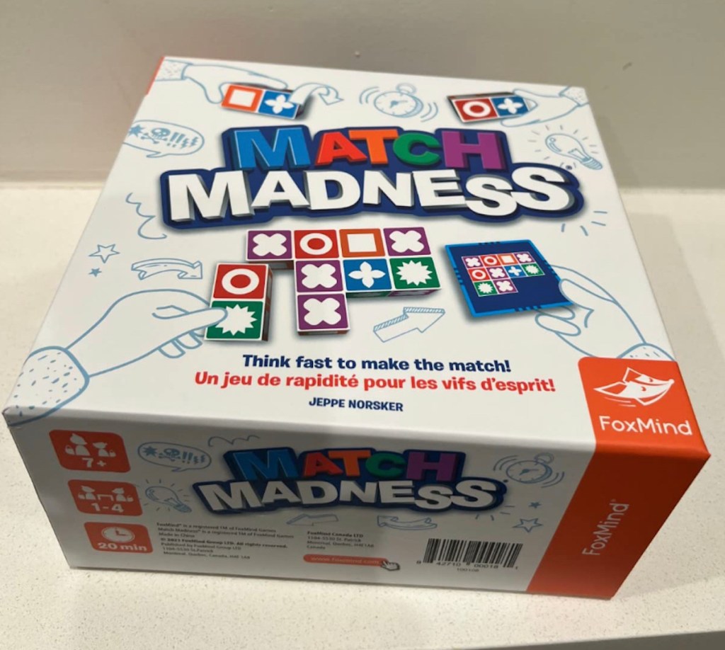 Match madness board game cool toys sitting on white countertop