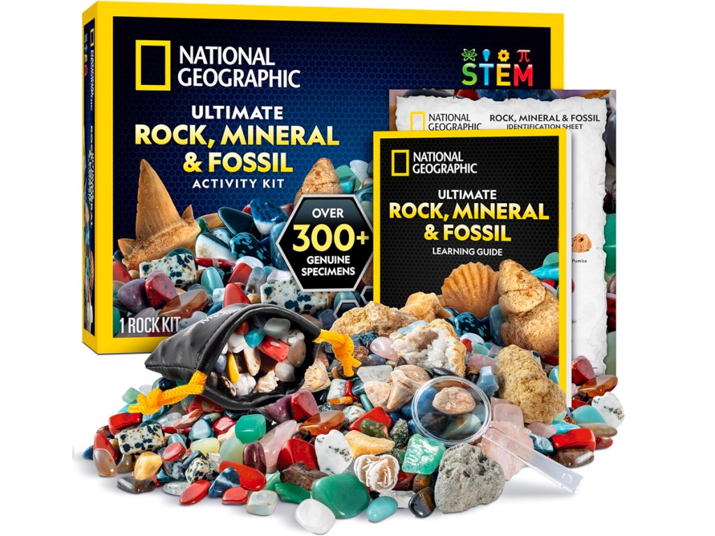national geographic fossil kit box and gems 