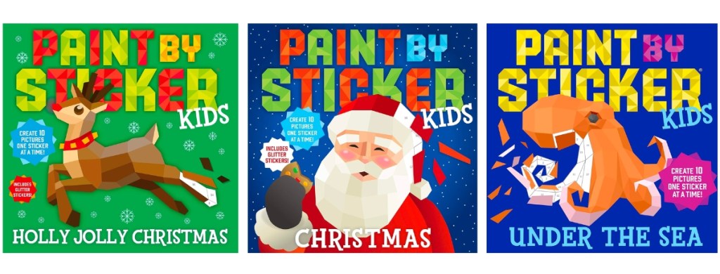different paint by sticker books stock photos