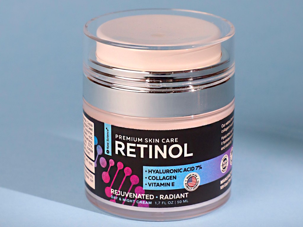 raw science retinol cream jar