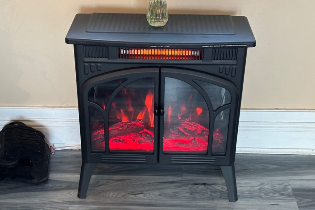 fireplace heater with double doors