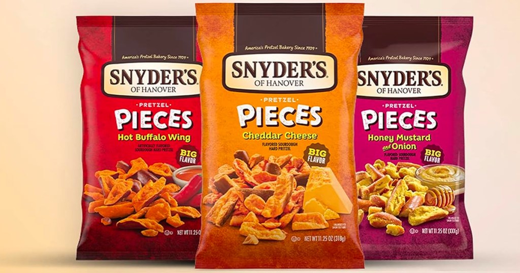 three bags of snyders pretzels