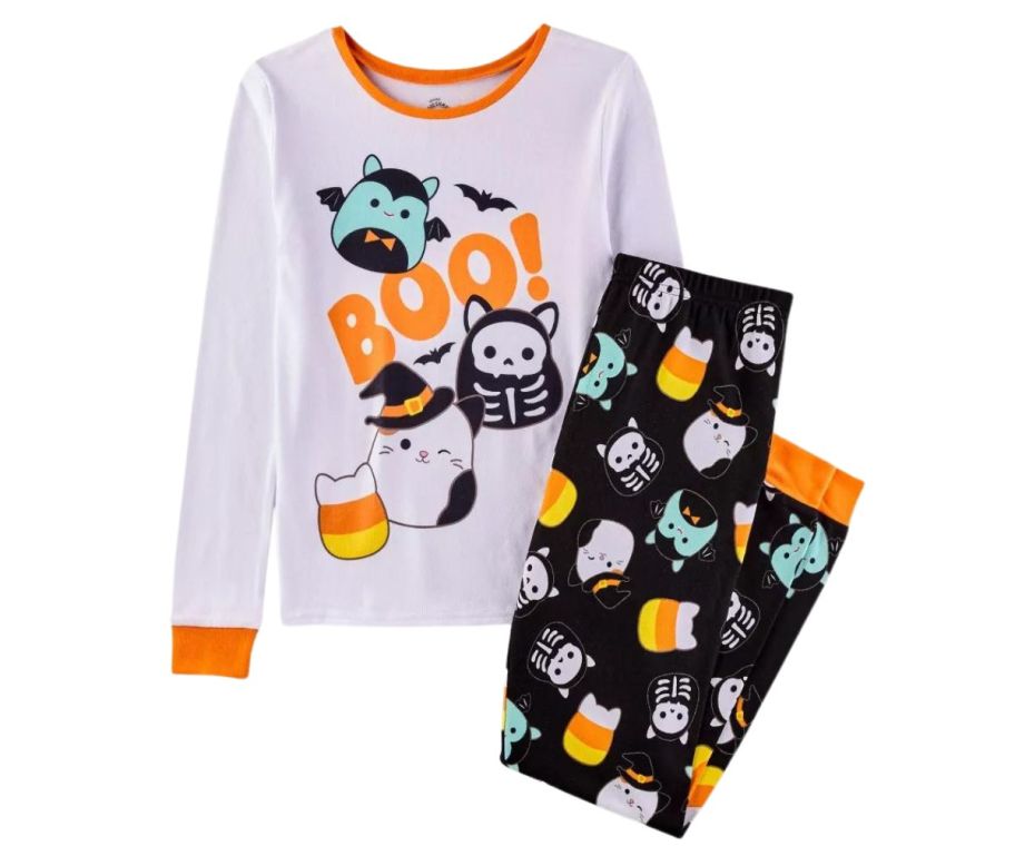 Squishmallows Girls 2-Piece Snug Fit Halloween Pajama Set stock photo