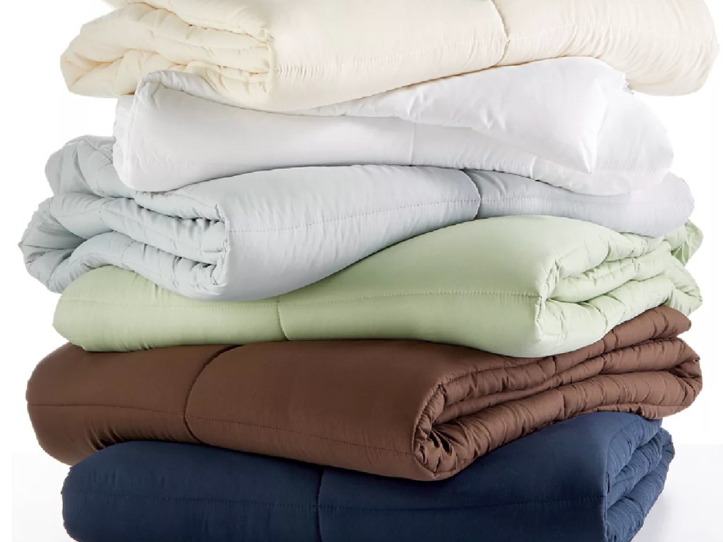 stack of Royal Luxe Down Alternative Comforters