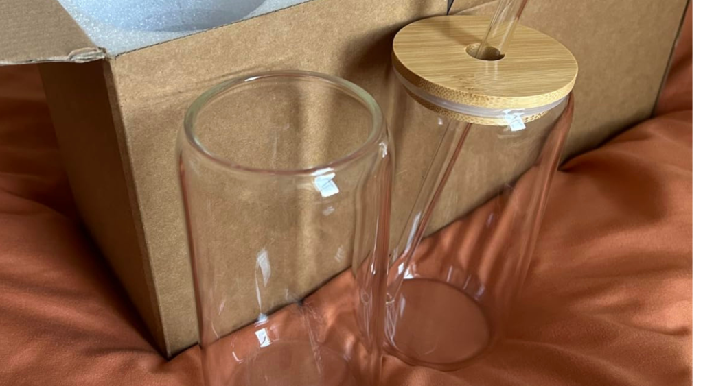 Review NETANY Mason Jar Glass Cup Set with Bamboo Lids & Straws Great For  Iced Coffee 
