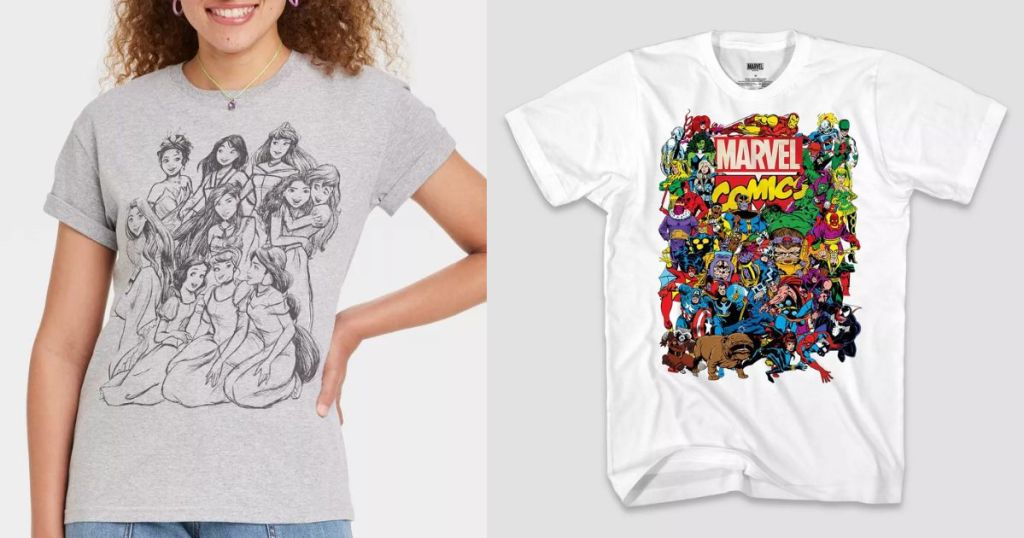 Disney Princess and Marvel Avengers Adult Tshirts from Target