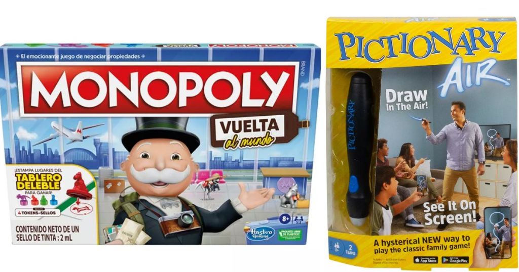 Monopoly Travel World Tour Board Game and Pictionary Air