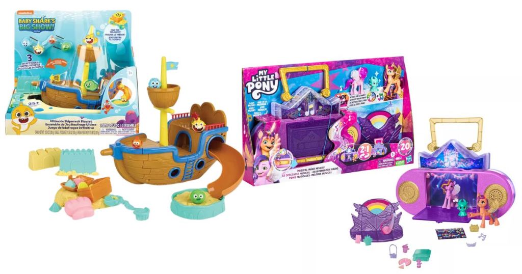 Baby Shark and My Little Pony Playsets