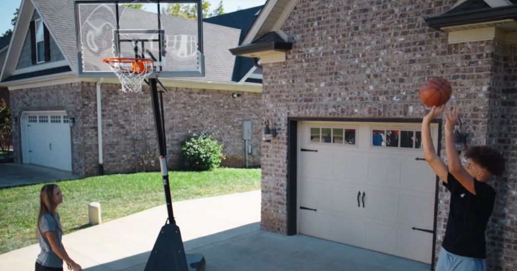 Spalding 54 in Angled Portable Basketball Hoop 