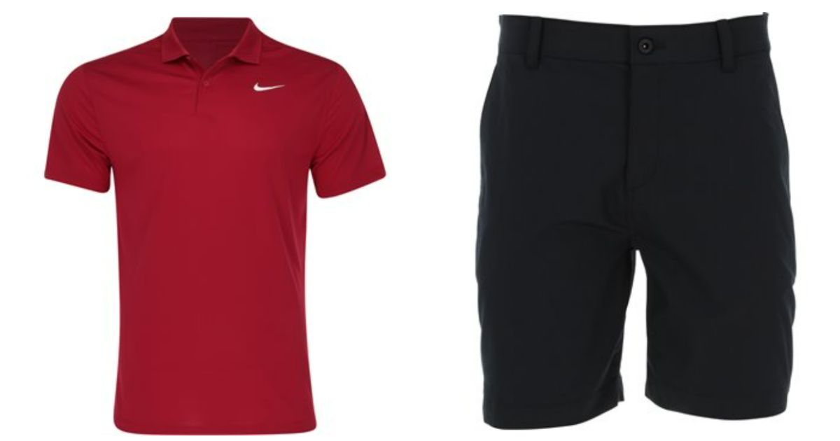 Nike Dri-Fit Victory Polo Shirt and Nike FLX UV Chino 9 INCH Flat Front Golf Shorts-