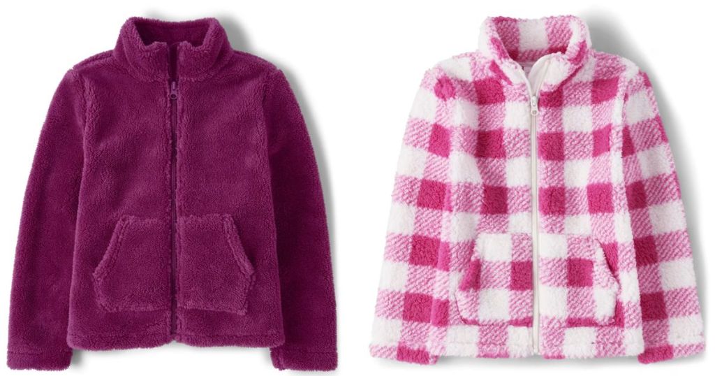 The Children's Place Girls Sherpa Zip-Up Jackets