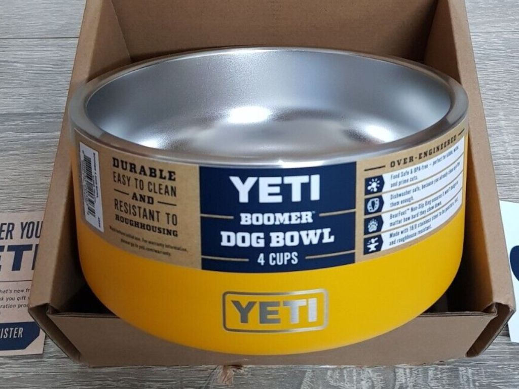 YETI Boomer 4 Non-Slip Dog Bowl, 32 Ounces, Alpine Yellow 
