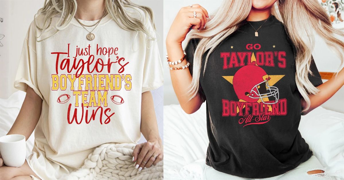 I Just Hope Taylor's Boyfriend Wins Graphic Tee and Go Taylor's Football Boyfriend Comfort Colors Tee