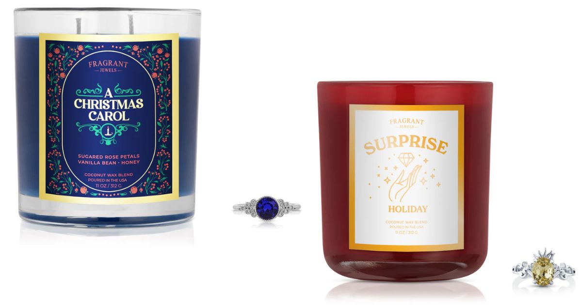Fragrant Jewels A Christmas Carol - Jewel Candle w/ Ring and Holiday Surprise Candle w/ Ring