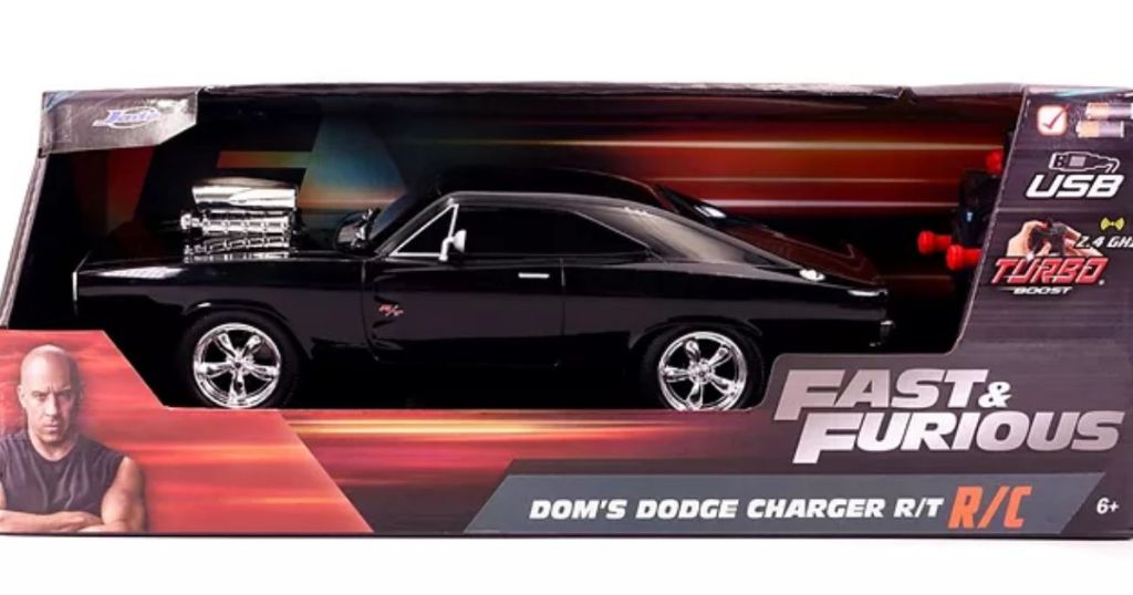 Fast & Furious Black 1:16 Dom's 1970 Dodge Charger RC Toy 