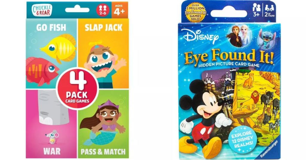 4-Pack of Classic Kid's Card Games and Disney Eye Found it Card Game