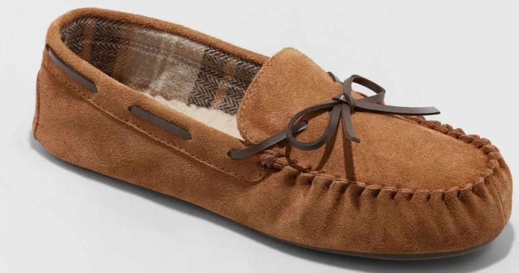 Goodfellow & Co Men's Topher Moccasin Leather Slippers 