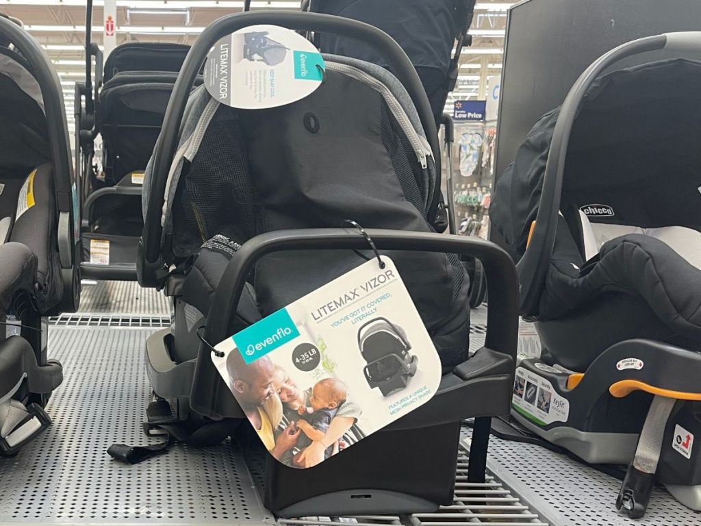 Evenflo Baby Carseat on display at Walmart