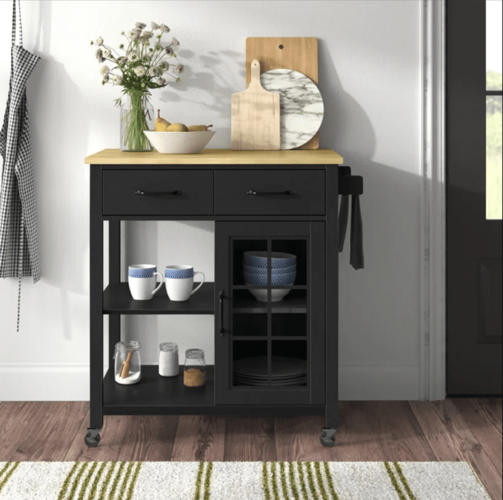 The Amata Wood Kitchen Cart which is an early Wayfair Black Friday Deal