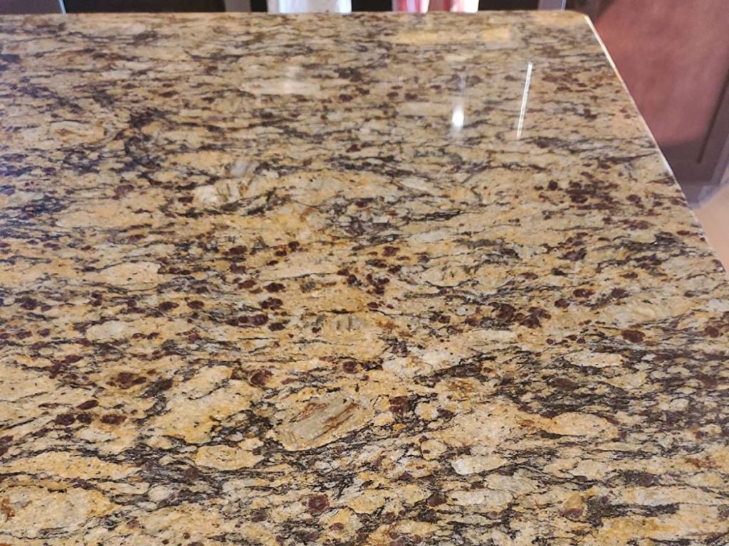 Shiny granite countertop
