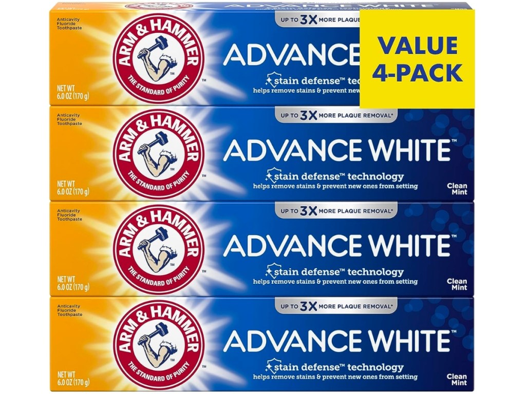 Arm & Hammer Advance White Toothpaste 6oz Tube 4-Pack