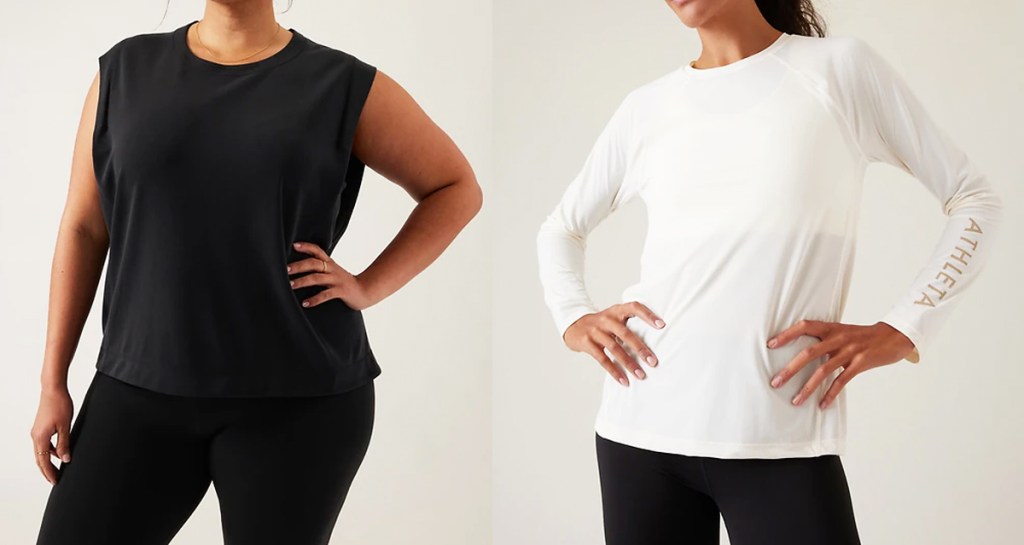 women in black and white tops