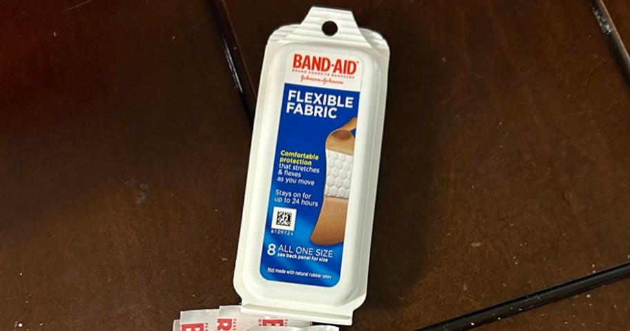 Band-Aid Flexible Fabric Adhesive Bandages 8-Count Travel Pack