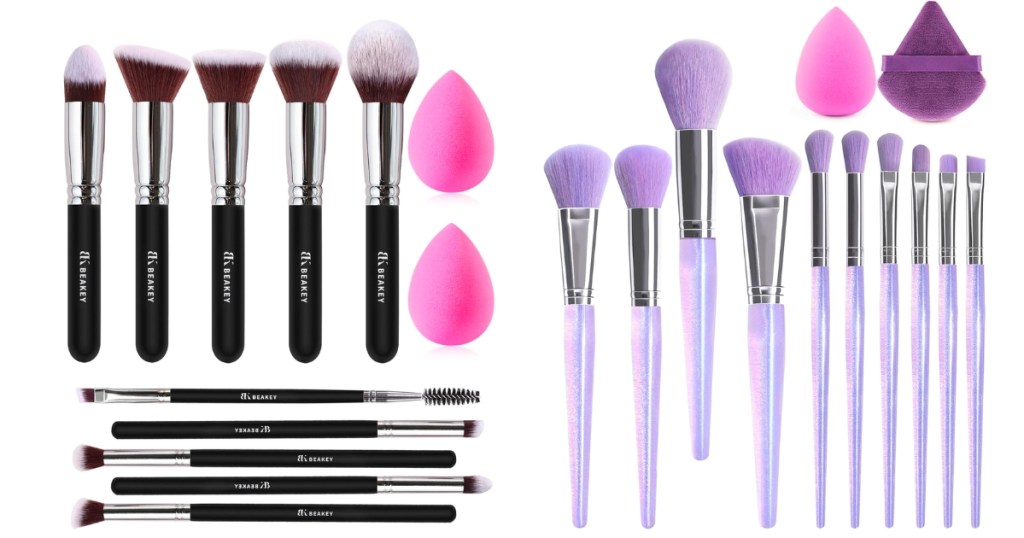 BEAKEY Soft Makeup Brushes & Beauty Blender 12-Piece Sets