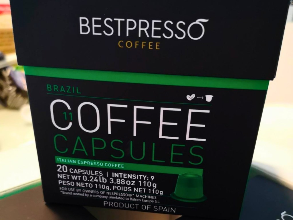 Bestpresso Coffee Pods Brazil Dark Roast box