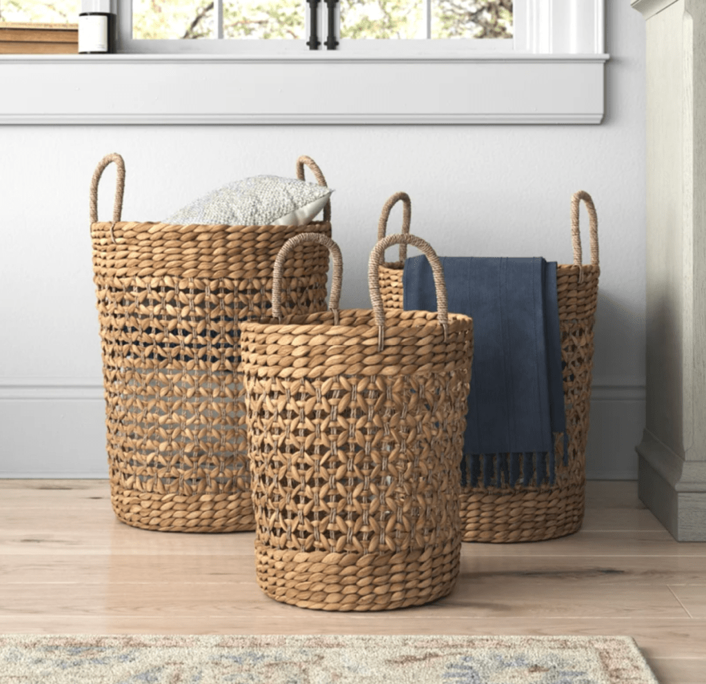 3 Seagrass Baskets from Birch Lane on Wayfair