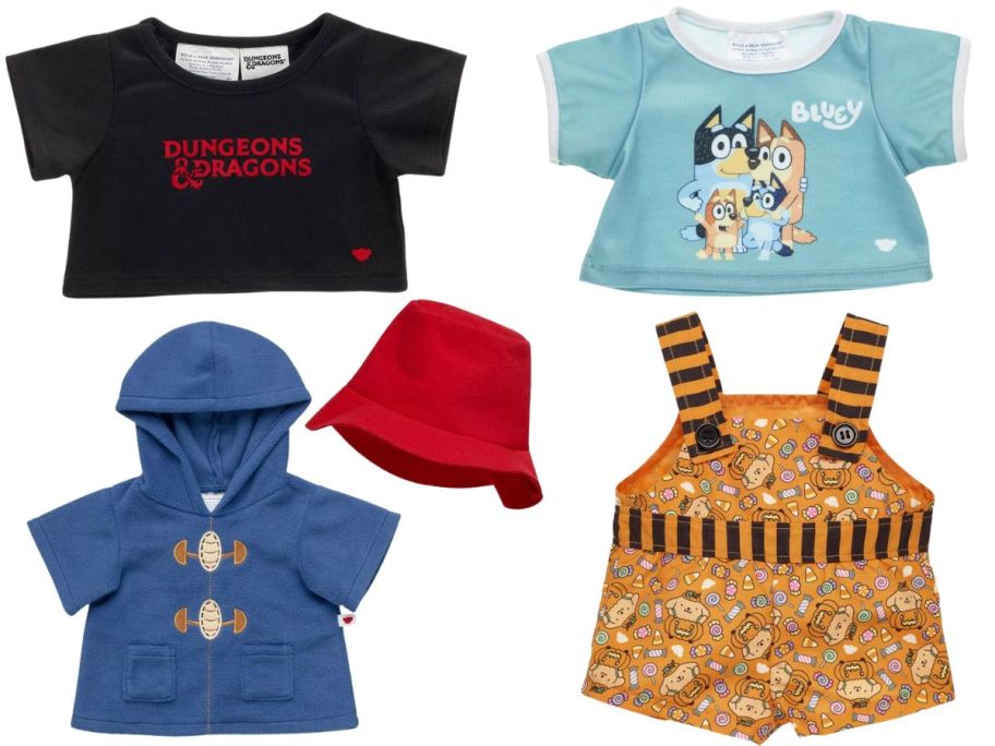 Several outfits for stuffed bears