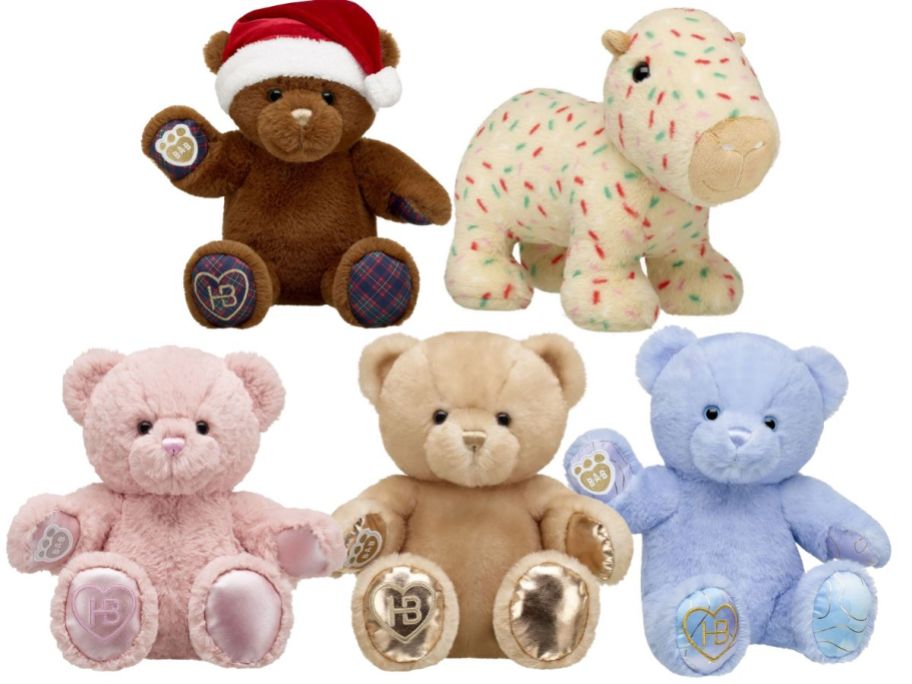 4 plush bears and a capybara with sprinkles