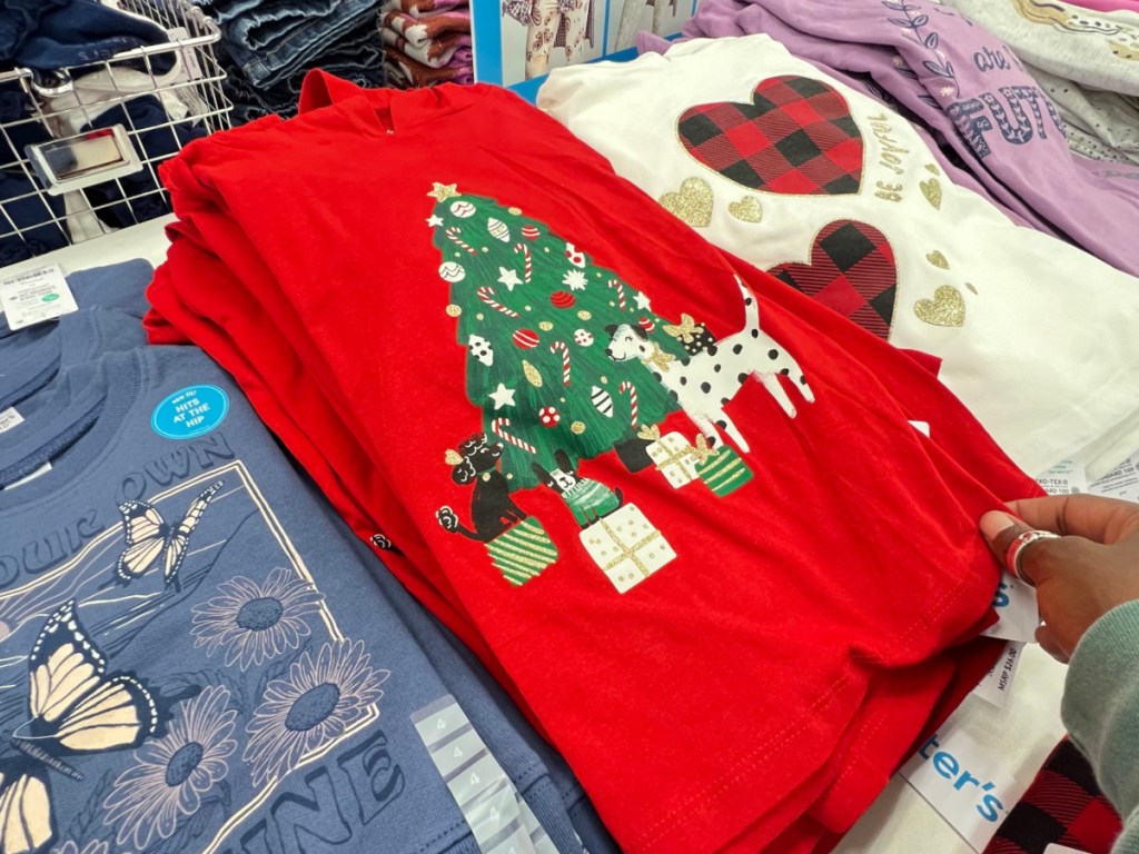 christmas themed holiday tops for girls