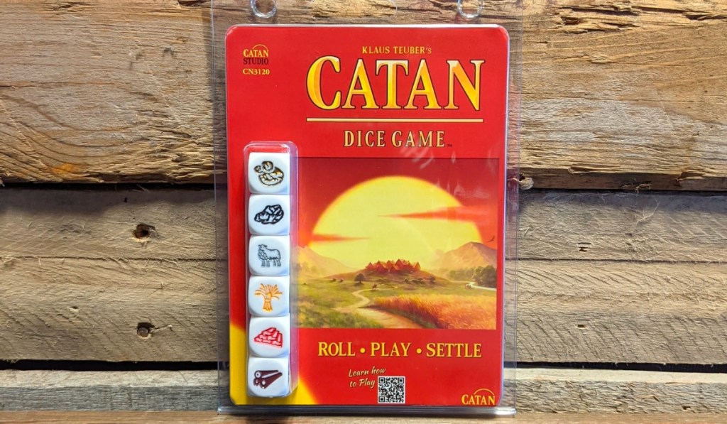 catan dice game in packaging