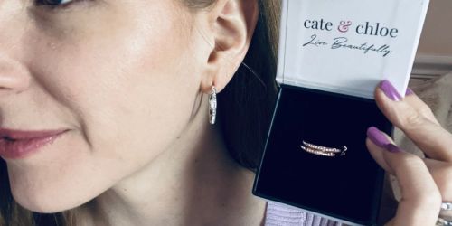 Cate & Chloe 18K White Gold Plated Hoop Earrings Only $17.80 Shipped | 3 Color Choices!