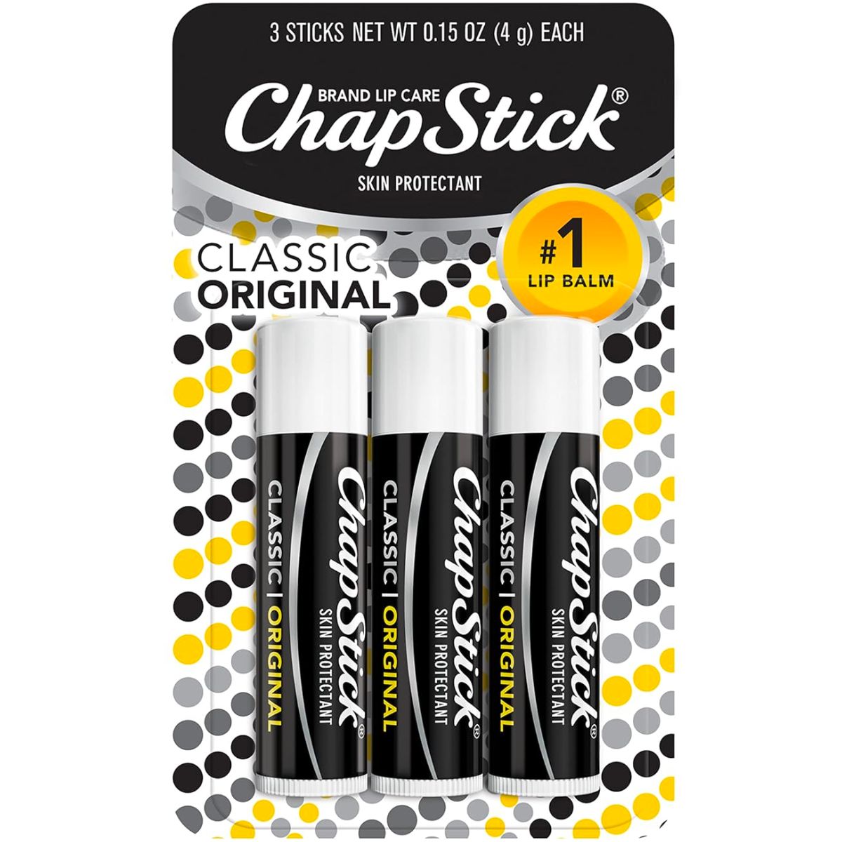 ChapStick Classic Original Lip Balm Tubes 3-Pack