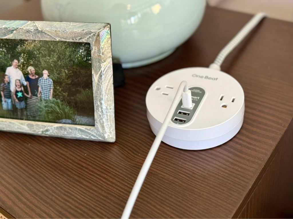 One Beat charging station on a nightstand