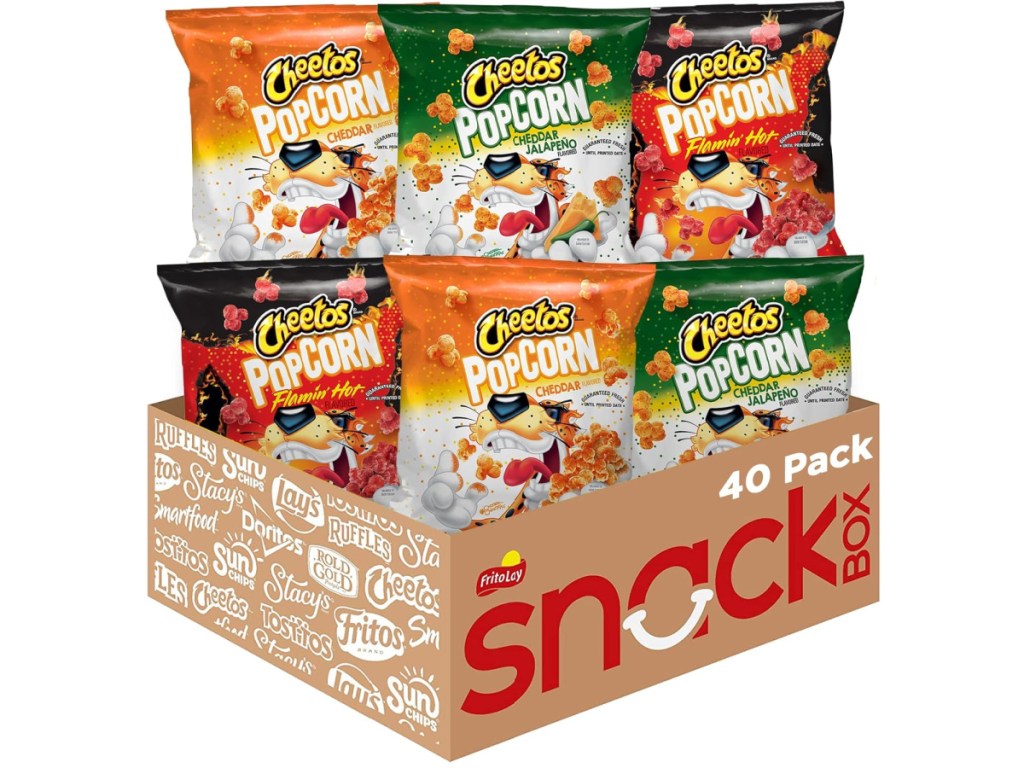 Cheetos Popcorn, Cheddar, Flamin' Hot & Jalapeño Cheddar 40 Count Variety Pack
